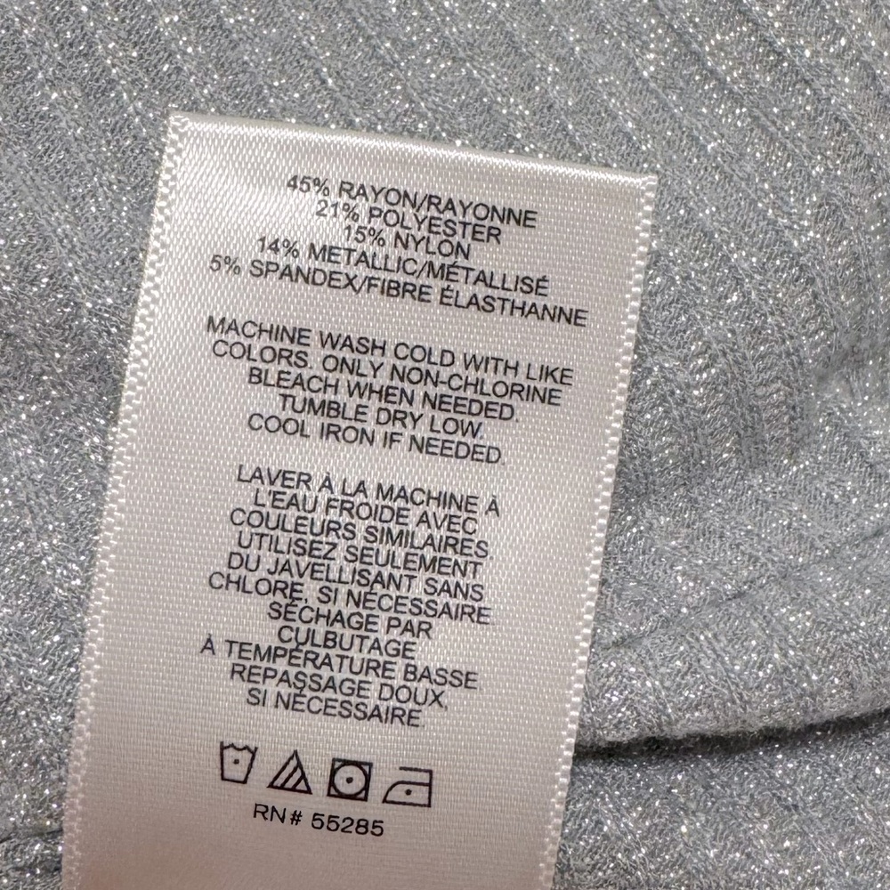 Express Silver Ribbed Top - Picture 5 of 5